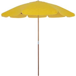 Guarda-Sol Guarapari em Bagum e Haste de Madeira 1,80m Amarelo Bel