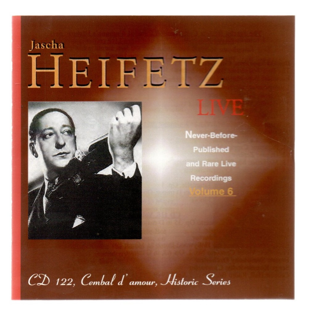 CD JASCHA HEIFETZ-LIVE VOL 06 CEMBAL D AMOUR