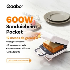 Gaabor Sanduicheira Rápida 127V/220V Dupla Face Compacta Perfeita para Café da Manhã SM60M-WH01A