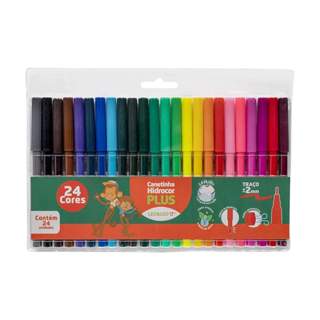 Estojo de Canetinhas Hidrocor 24 Cores Lavável Plus Leo&Leo Leonora - 4695 em Oferta na Shopee