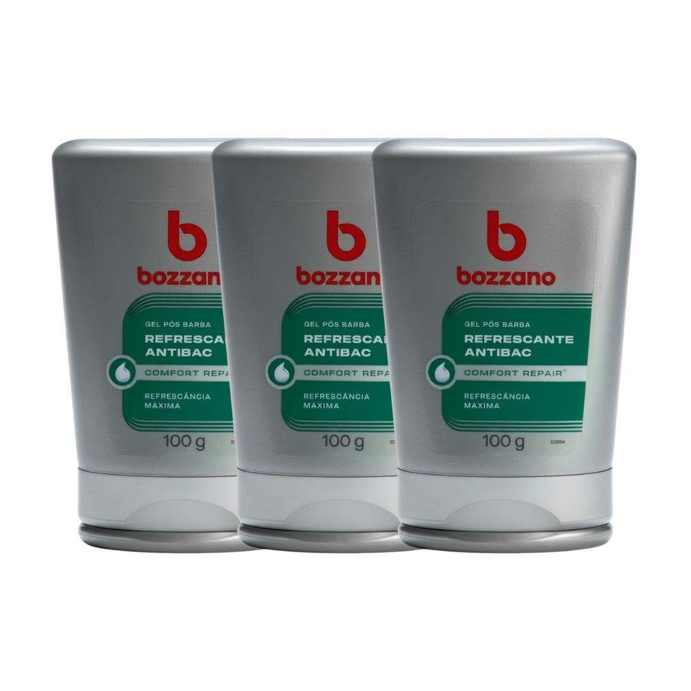 Kit Gel Pós Barba Bozzano Refrescante 3 Unidades em Oferta na Shopee