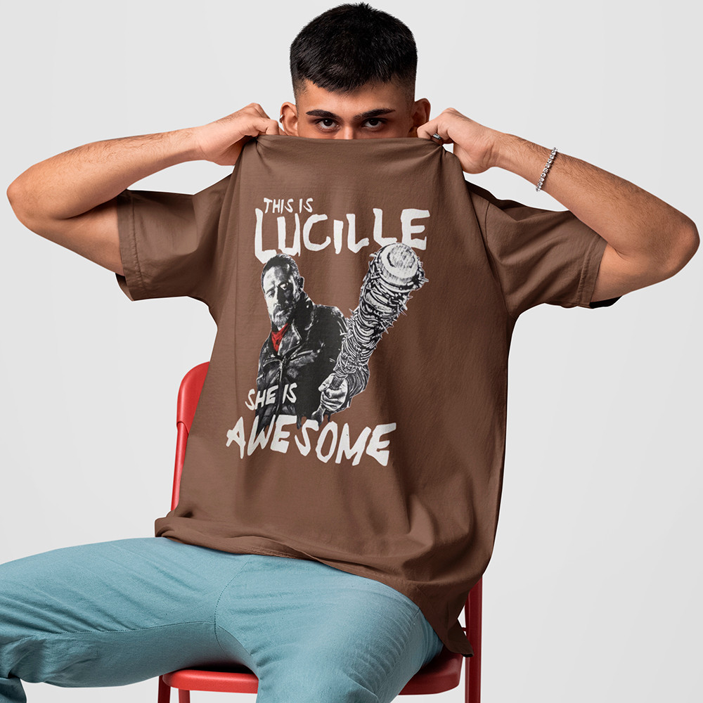 Camiseta Negan Smith Série The Walking Dead Camisa Unissex Taco Lucille Blusa Algodão Fio 30.1