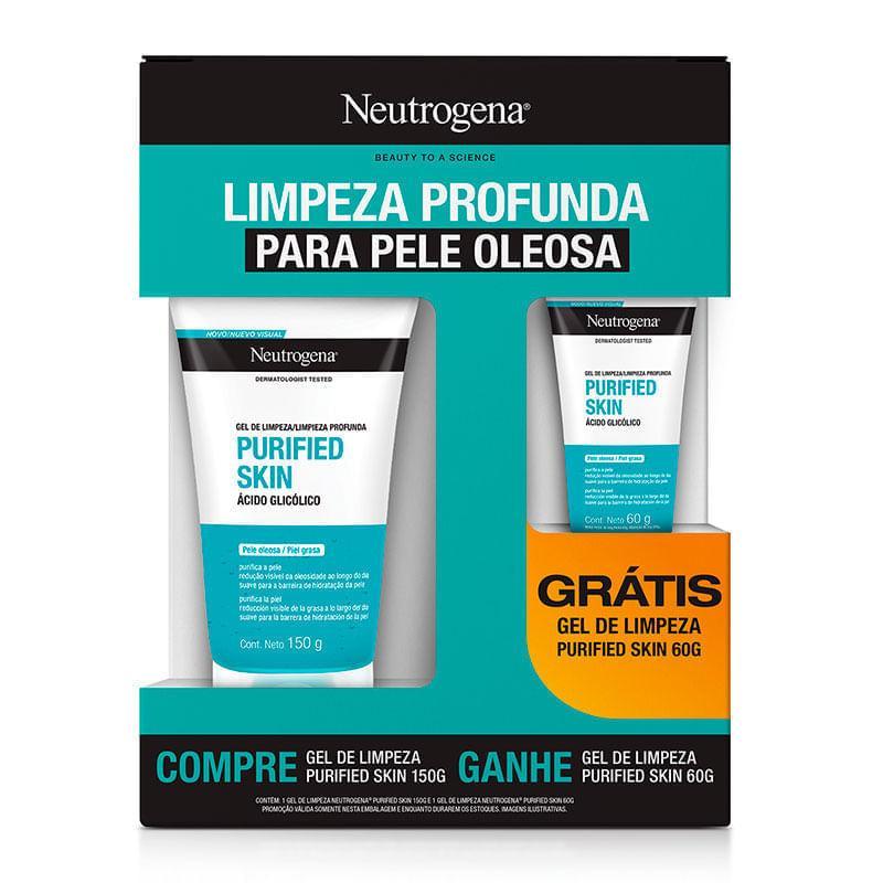 Kit Gel de Limpeza Facial Profunda Neutrogena Purified Skin 150g + Gel de Limpeza Facial Purified Skin 60g em Oferta na Shopee
