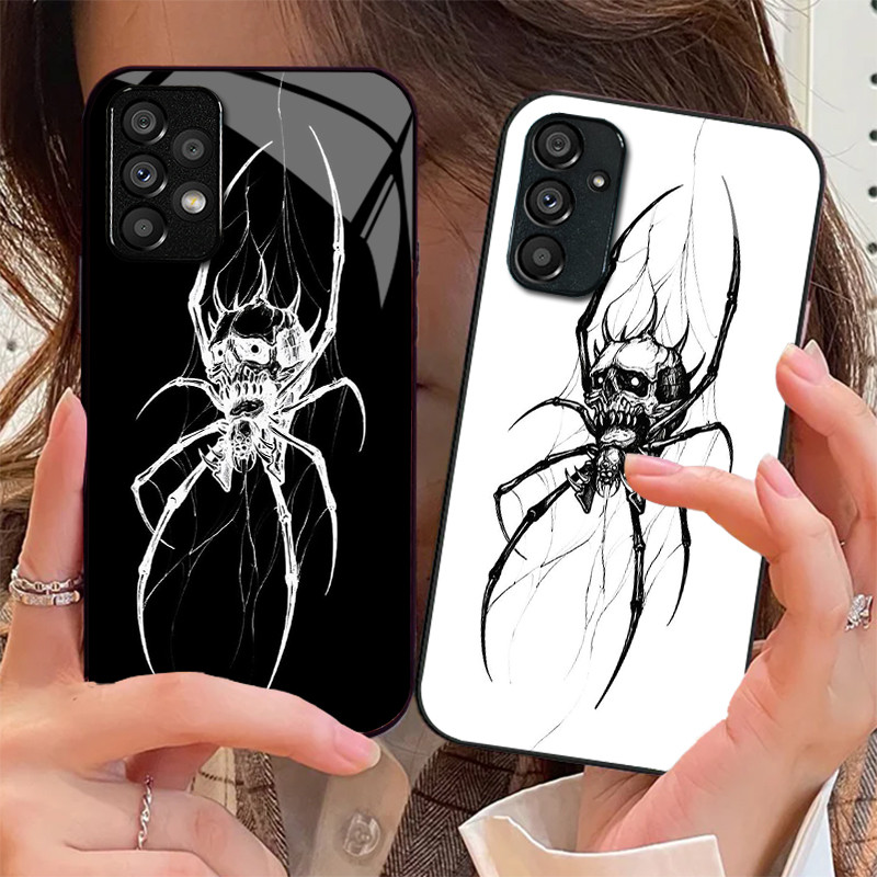 Aranha 03 Caso De Telefone Vidro Para Samsung Galaxy A16 A15 A25 A35 A55 A53 A54 A34 A14 A32 A52 4G 5G Capa A56 A54
