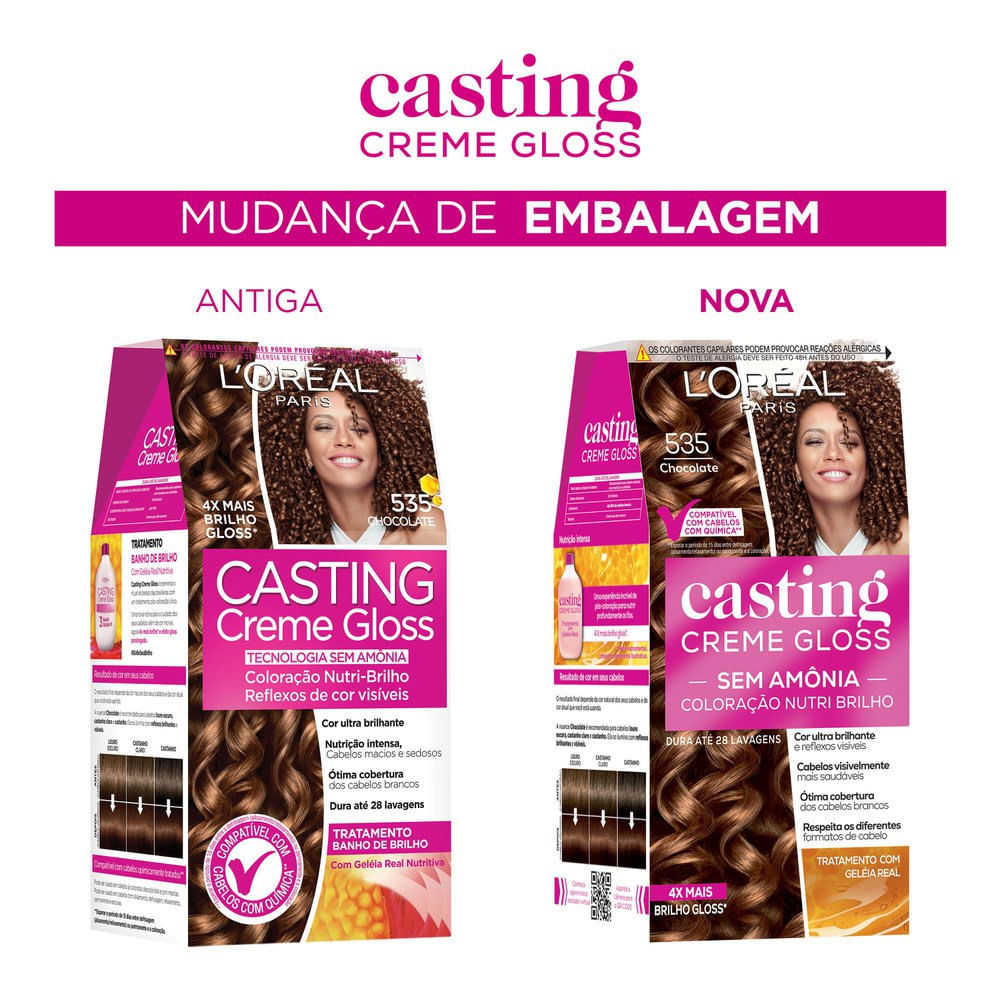 Detalhes do Tintura Casting Creme Gloss L'oréal Paris 535 Chocolate