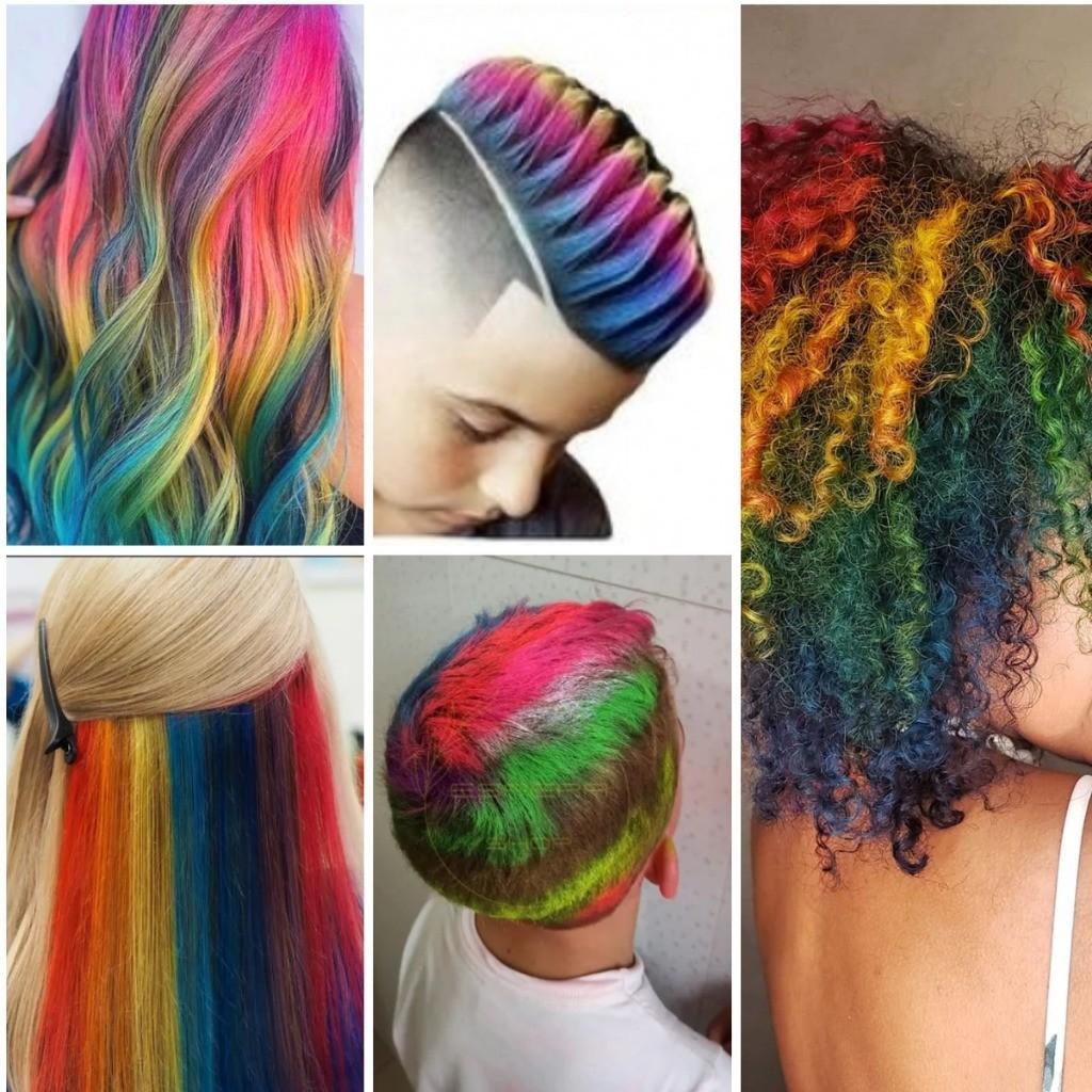 Tintura de cabelo em spray descartável e lavável para mechas, perfeita para festas e escola, 150/80g
