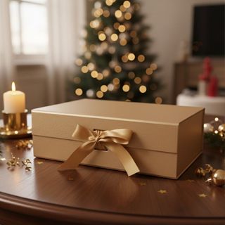 Caixa de Papel Rígido Retangular Ouro Chique com Imã e Fita  - 1 unidade - Artlille  - Rizzo em Oferta na Shopee