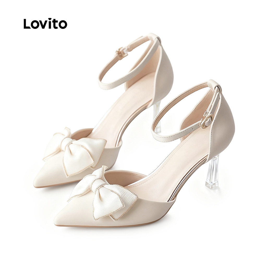 Lovito Saltos Casuais com Tiras para Tornozelo para mulheres LFA100078 em Oferta na Shopee