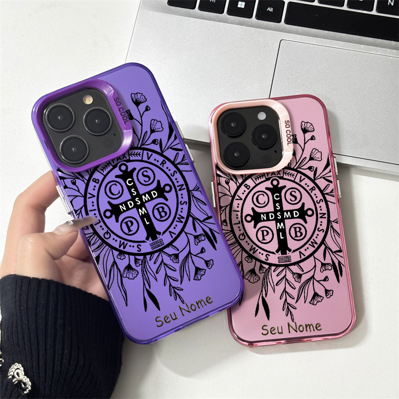 Capinha personalizada Medalha São Bento cruz flors para Samsung S22 S24 S23 Ultra S20 S21 S23 FE S24 S25 S22 Plus S24 em Oferta na Shopee