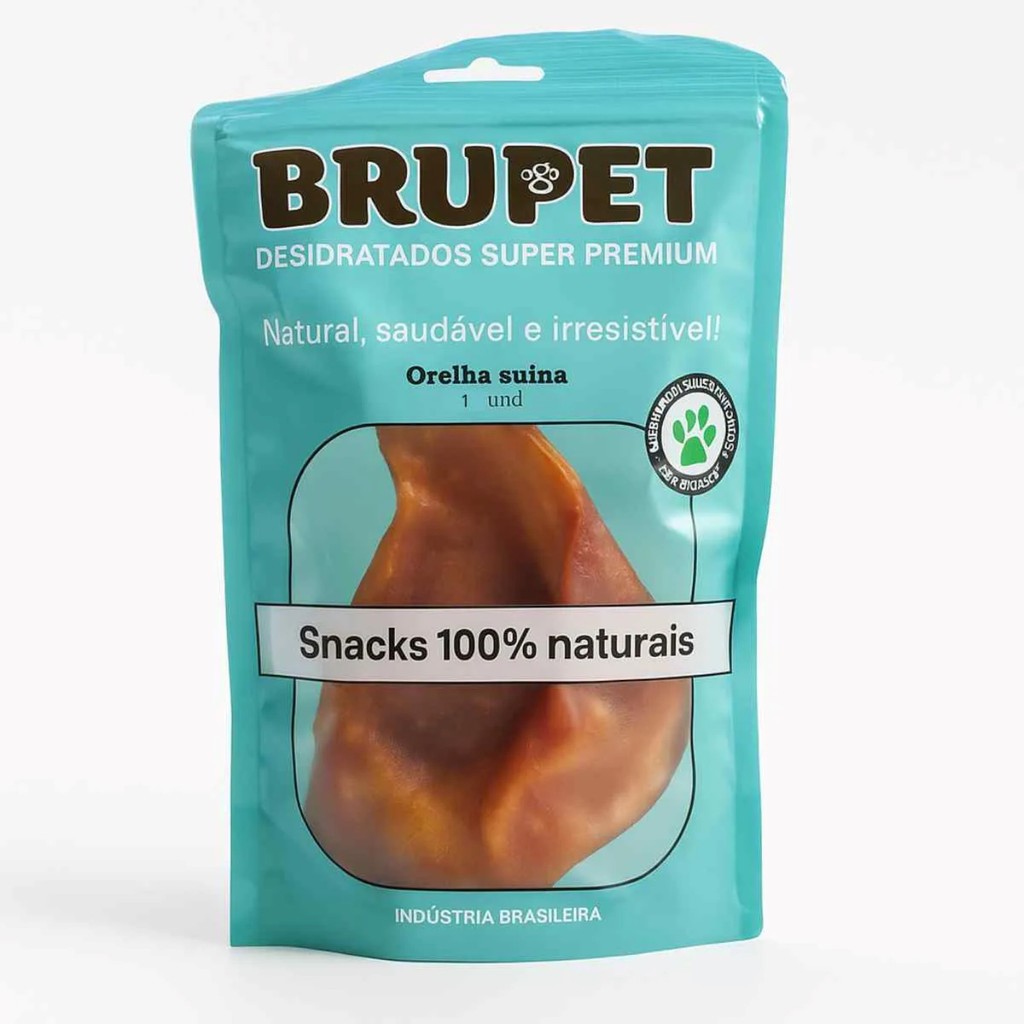 Orelha Suína Brupet 1Un Petisco Natural Para Cães
