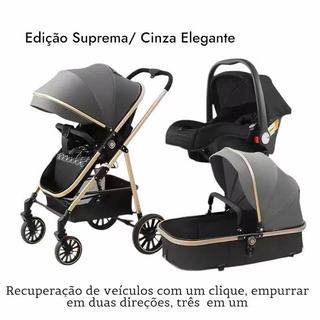 Carrinho de Bebê 3 em 1 Recém-nascidos Sistema de Viagem Dobrável Moisés Bebê Conforto Alumínio Viagem e Passeio