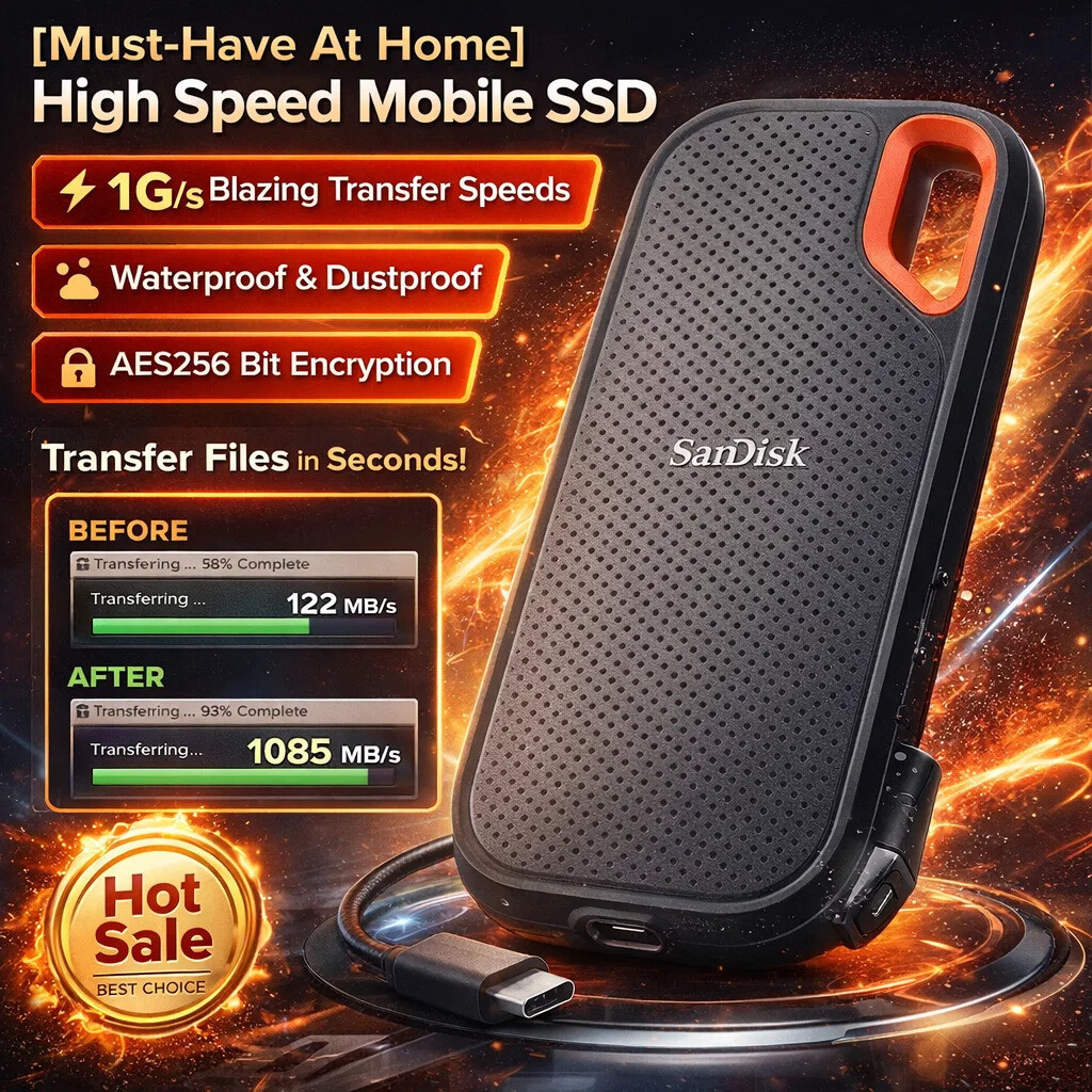 【Alta Velocidade】📱 Portable External SSD Type-C/SSD Portátil/HD Externo