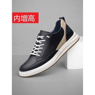 6cm invisível interior aumentando sapatos masculinos de couro genuíno tênis casuais sapatos de couro britânico All-Match