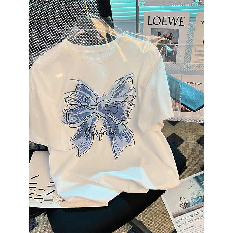 Camiseta de manga curta para meninas roupas de verão 2026 novo estilo versão coreana crianças grandes algodão puro moda 