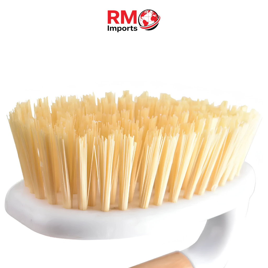 Escova de Limpeza Multiuso com Cabo de Bambu Cerdas Firmes Cozinha Banheiro — imagem 2 de 2