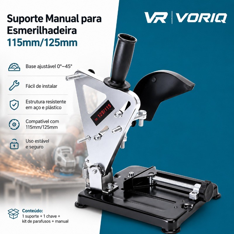 Suporte Esmerilhadeira de Bancada Angular Manual 115mm/125mm Adequado para furadeiras elétricas e máquinas de corte