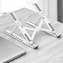 1 Pc Suporte para Notebook Ajustável Ergonômico Preto e Branco Dobrável Melhor Resfriamento Postura 