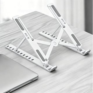 1 Pc Suporte para Notebook Ajustável Ergonômico Preto e Branco Dobrável Melhor Resfriamento Postura ﻿