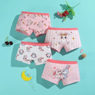 Novo estilo de roupa íntima para meninas de algodão puro desenho animado cuecas boxer para meninas respiráveis pequenas 