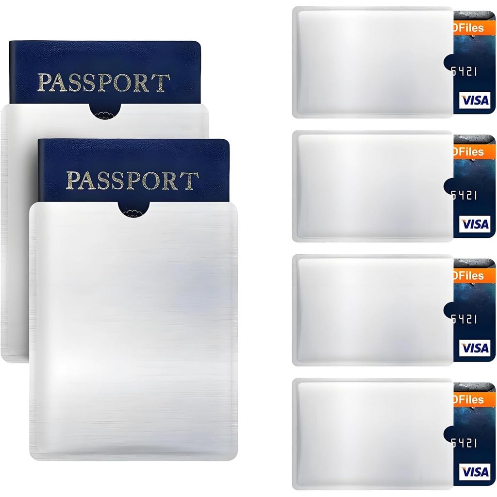 Capa Protetora RFID Anti-Furto para 4 Cartões de Crédito e 2 Passaportes