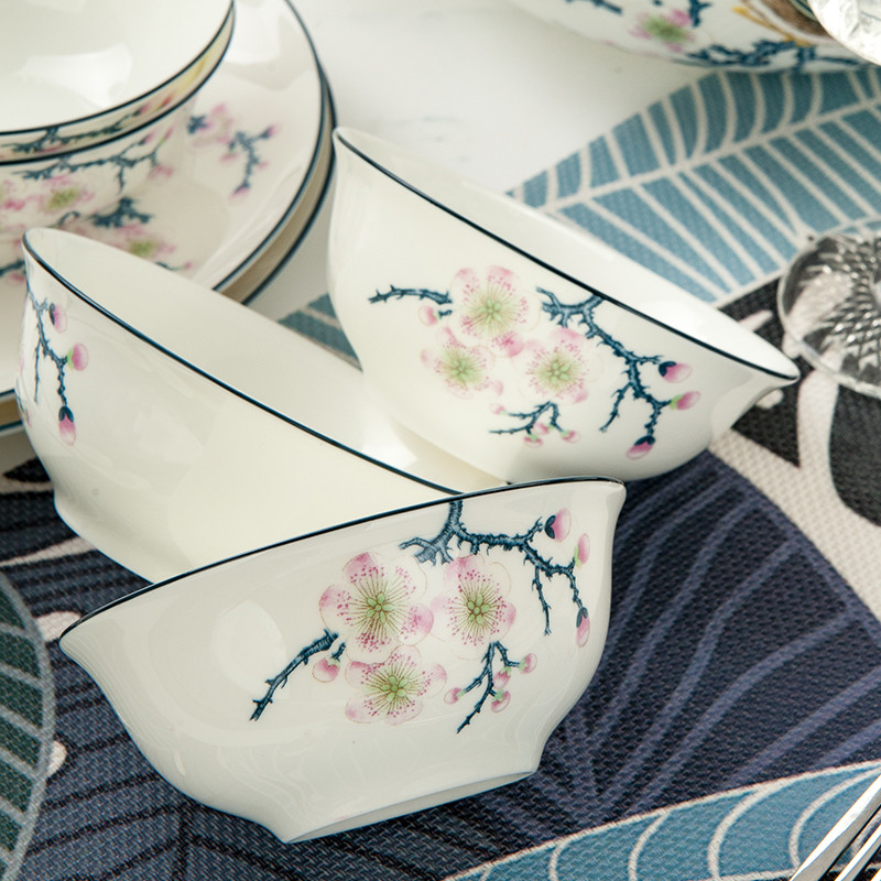 Casa Tangshan Bone China Tigela pequena de 4 polegadas Tigela de arroz de sopa de ponto de 13 cm Tigela dourada D
