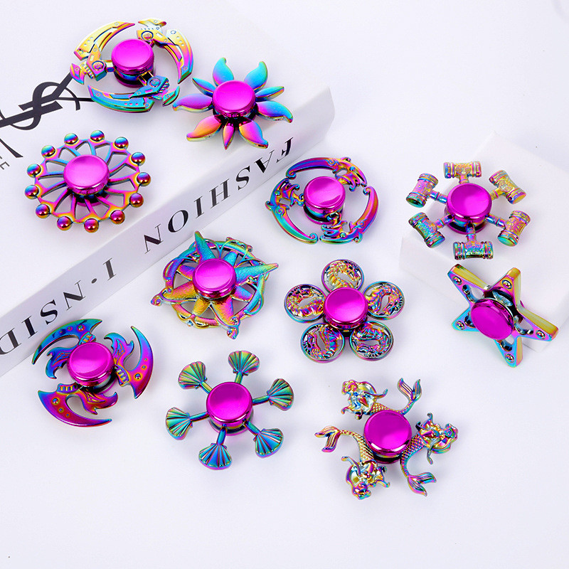 Colorido Fidget Spinner Metal Adulto Dedo Descompressão Dedo Menino edc Spinning Spinning Spinning Spi
