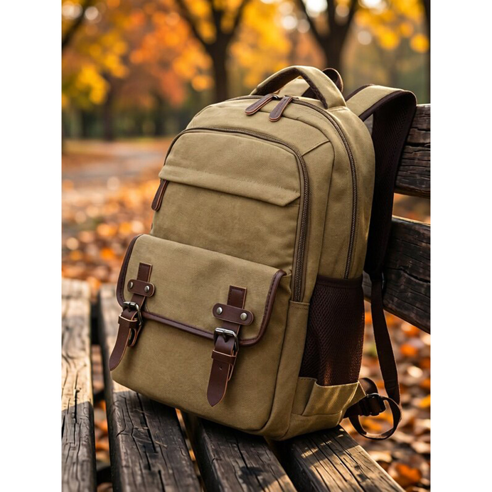 Mochila masculina estilo lona Casual viagem ao ar livre computador mochila trabalho Commuter estudante universitário sac