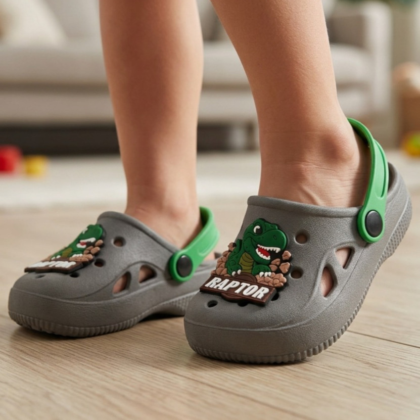 Sandália Infantil Babuche Masculino Kids Antiderrapante Confortável Personagem Dinossauro Moderno Promoção