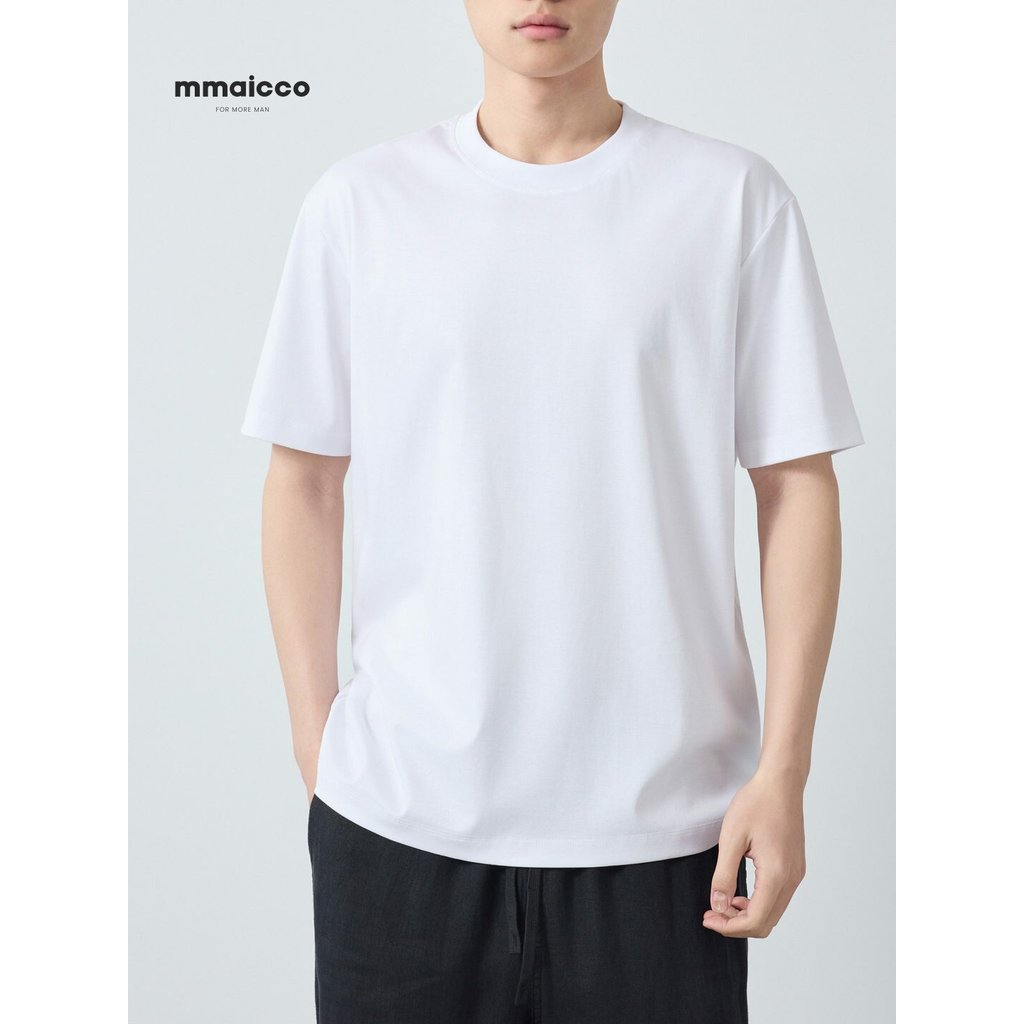 Momaike Roupas Masculinas Gaozhi Commuter 50 Peças 200g Camiseta Masculina 2026 Verão Legal Básico Cor Sólida Masculina