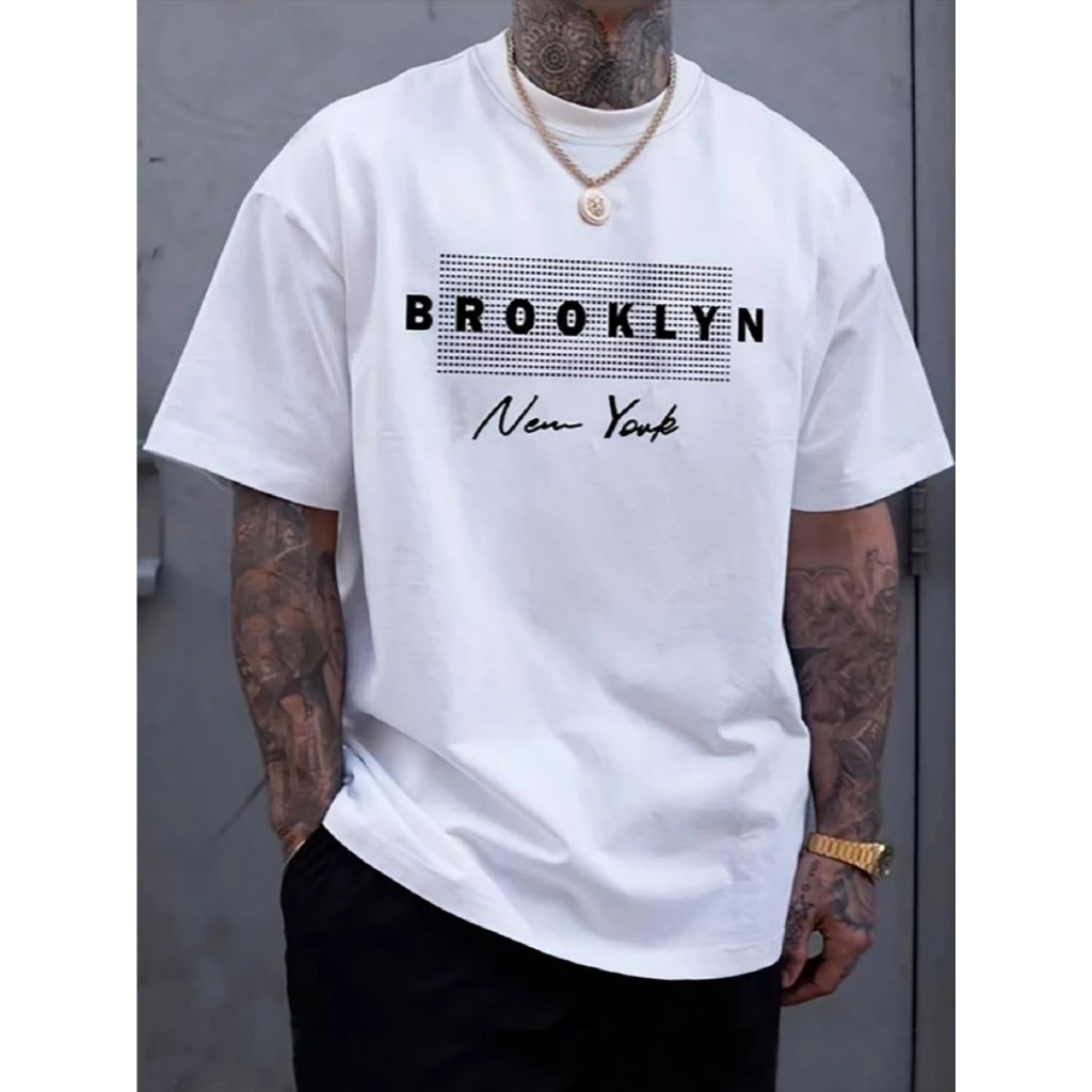 Camiseta Masculina Preta Brooklyn New York Estilo Urbano  Algodão, camisa Brooklyn camisa lançamento