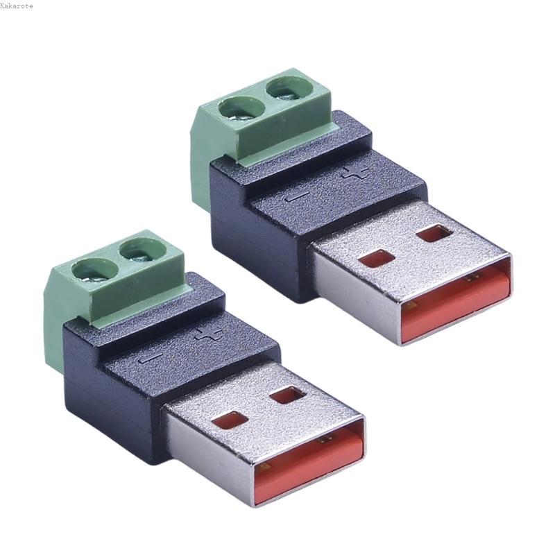 USB Para Adaptador Terminal Parafuso 2 Pinos 5V 5A Smartphone Tablet Lâmpada Ventilador Câmera Fonte D