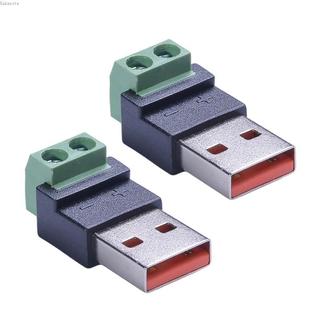 USB Para Adaptador Terminal Parafuso 2 Pinos 5V 5A Smartphone Tablet Lâmpada Ventilador Câmera Fonte D