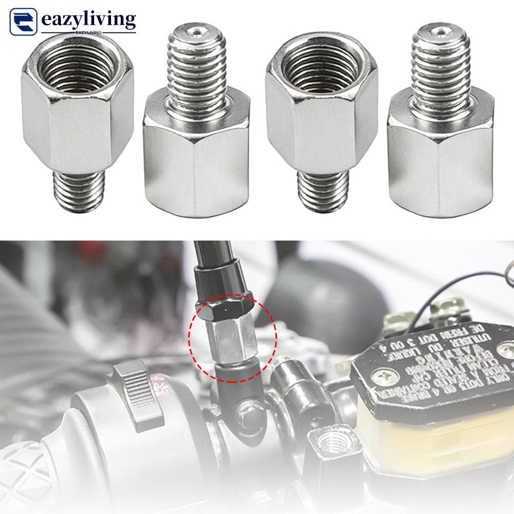 EAZYLIVING M10 M8 10MM 8MM Adaptador De Espelho Prateado Adaptadores De Espelhos Retrovisores De Motocicleta Parafusos D