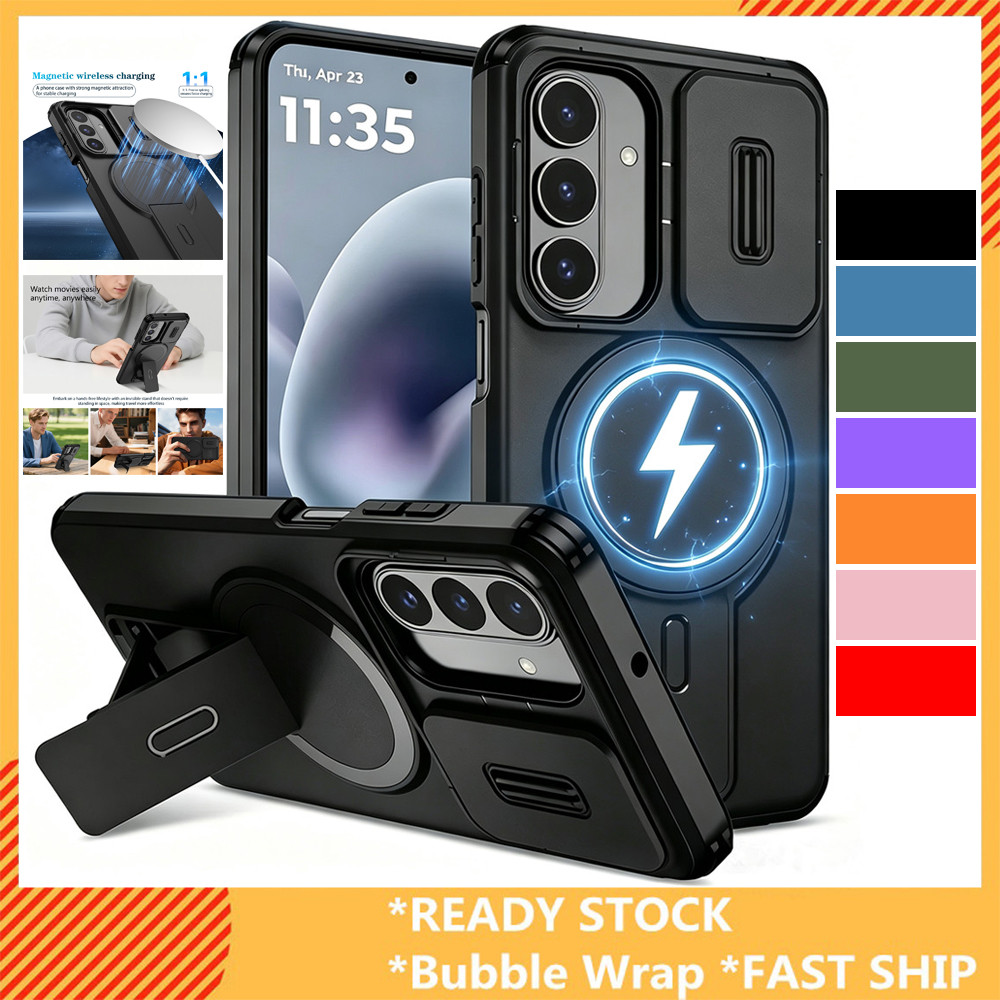 Capa De Telefone-Para Samsung Galaxy A57 A56 A36 A27 A26 A17 A16 A55 A35 A25 A15 Armadura Suporte Slide Lente Protetor C