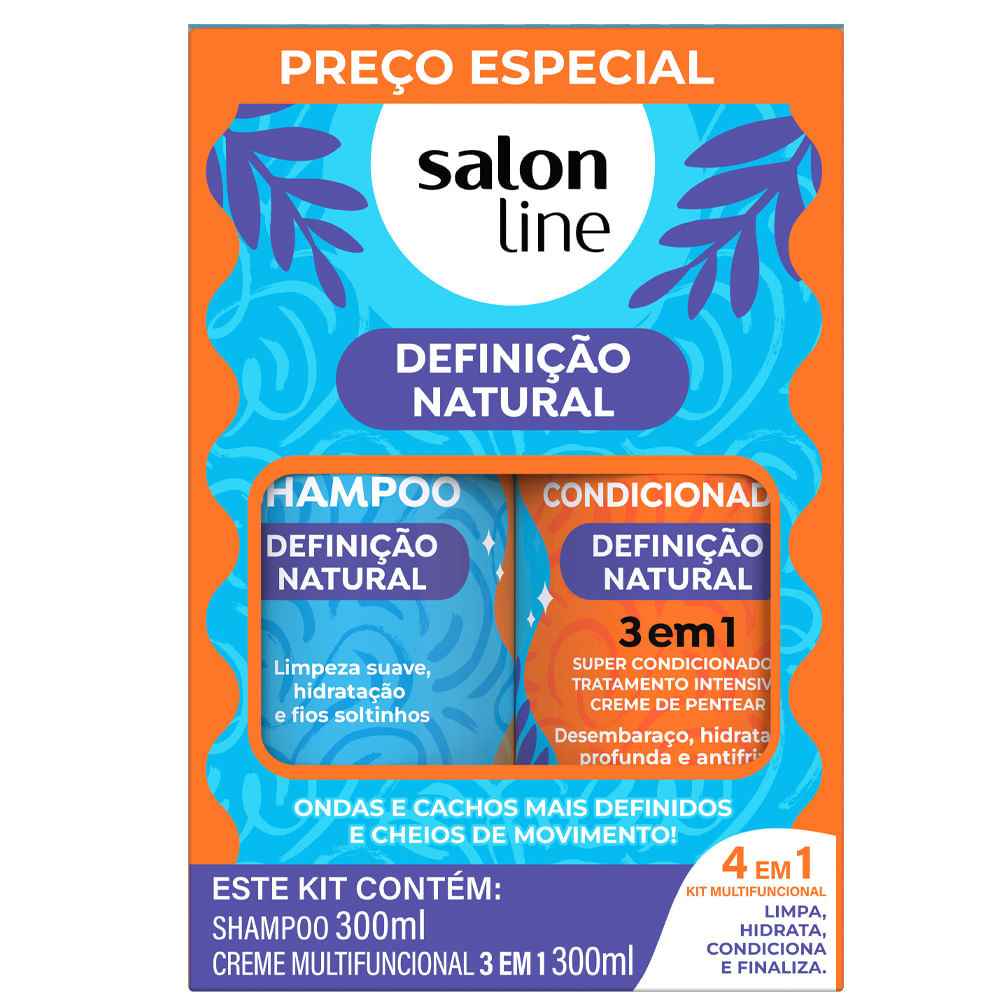 Kit Salon Line Shampoo + Creme Multifuncional Definição Natural 300ml
