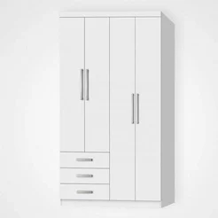 Guarda-Roupa Modulado Solteiro 4 Portas e 3 Gavetas Cancun Yescasa Branco