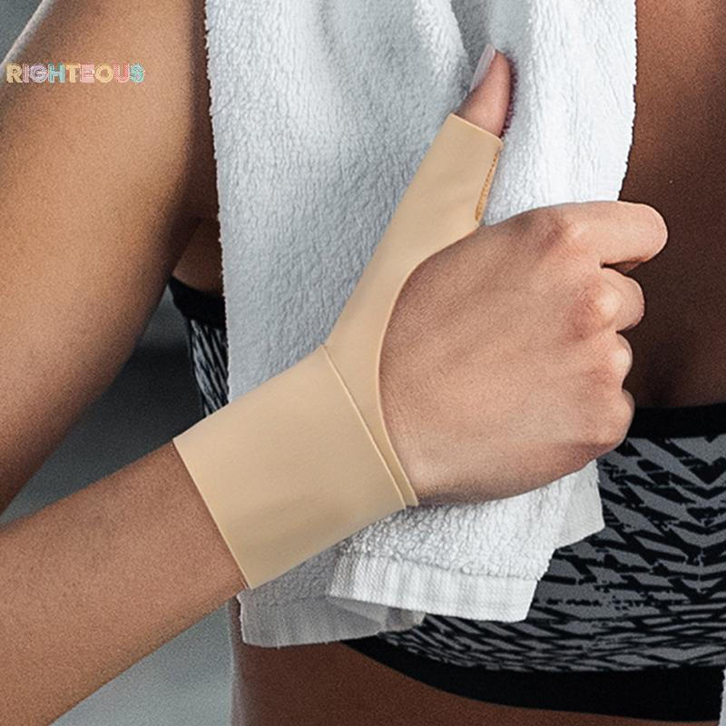 Rightrous Mangas De Polegar Suporte De Pulso Respirável Cinta De Mão Alta Elástica Macio Compressão Manga Protetor Para