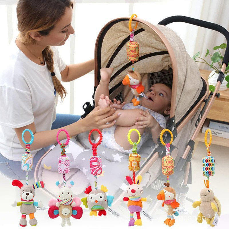 Bebê Sensorial Pendurado Chocalhos Macio Aprendizagem Brinquedo Animais De Pelúcia Carrinho Infantil Carro Cama Berço Co