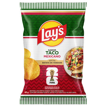 Batata Frita Lisa Taco Mexicano FIFA Lay's 62g