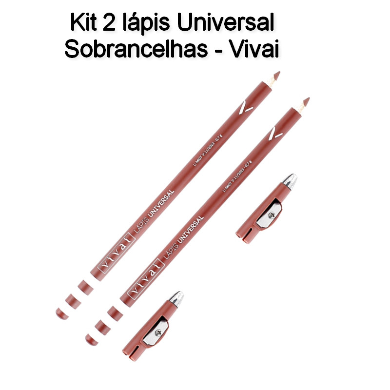 kit 2 Lápis Universal para olhos ou para sobrancelha Vivai