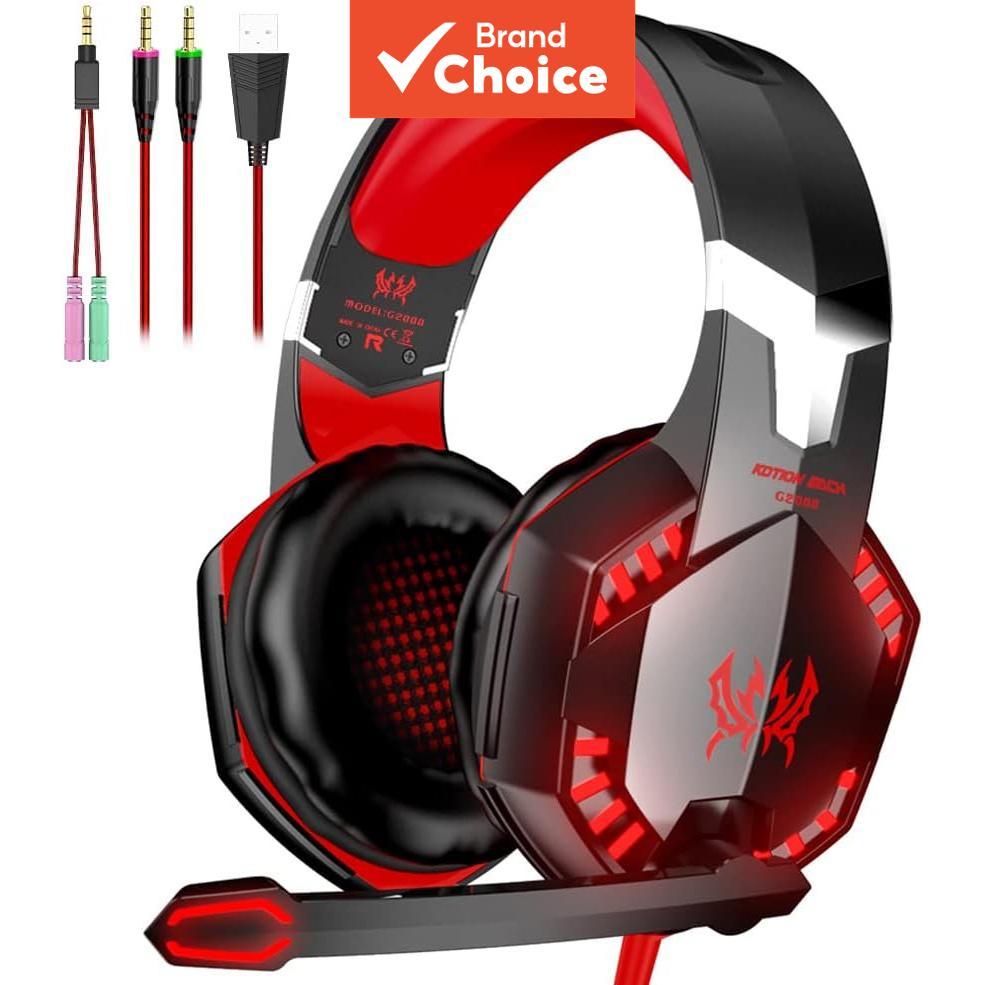 SPRISE G2000 Fones De Ouvido Com Fio Over-Ear Gaming Headsets 50MM Surround Estéreo Cancelamento De Ruído Microfone LED