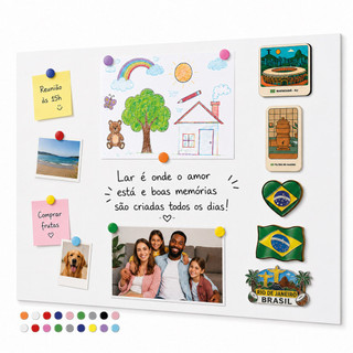 Quadro/Painel Mural Magnético de Metal para Fotos, Notas, Lembranças, Souvenir
