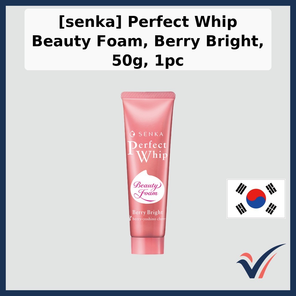 [senka] Espuma De Beleza Perfect Whip , Berry Bright , 50g , 1 Unidade/Limpador Facial Coreano/Da Coreia