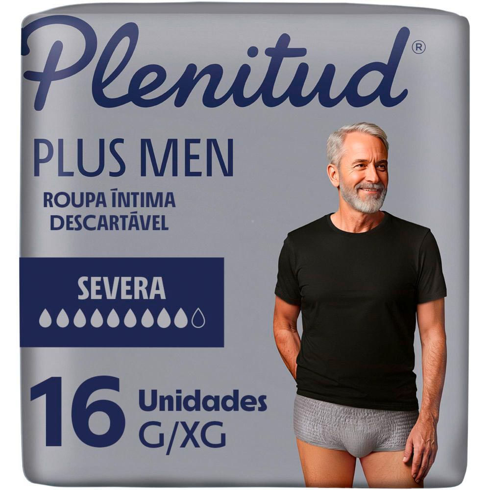 Roupa Íntima Plenitud Plus Men Tamanho G/XG Severa 16 Unidades Descartáveis