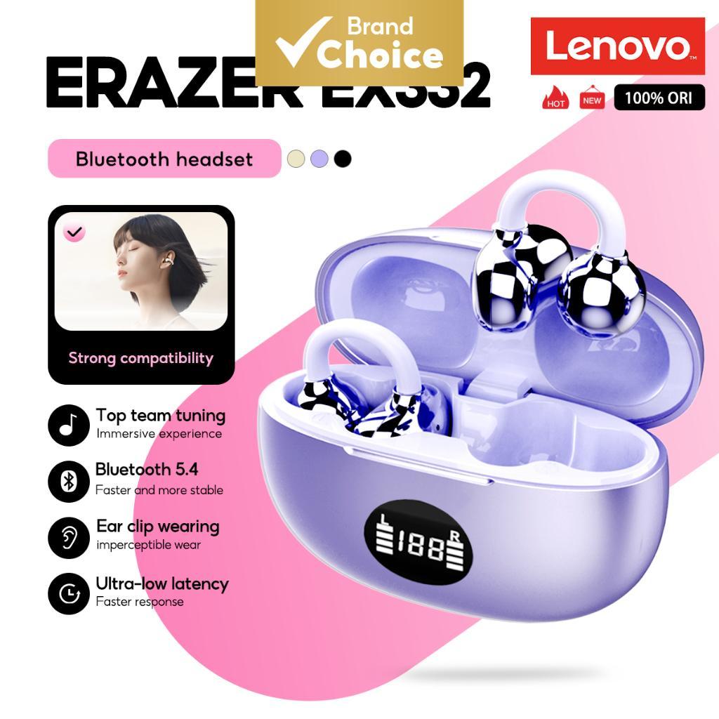 Lenovo ERAZER EX332 Fones De Ouvido Bluetooth 5.4 OWS Longa Vida Útil Da Bateria Som Surround Para Música Uso Diário Via