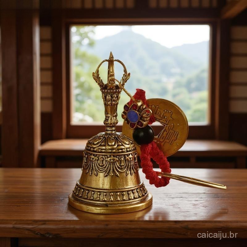 Imagem  Retro Cobre Sino Sinos De Vento Artesanato Em Bronze Fundição Caindo Tibetano Idéias Pingente NG