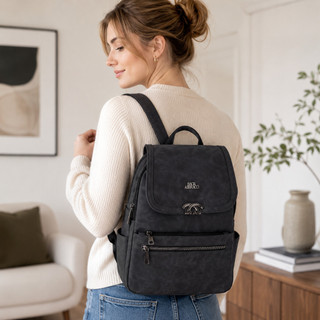 TOMI MITO Bolsa Mochila Feminina Simples Elegante E Com Acabamento Retrô De Grande Capaci…