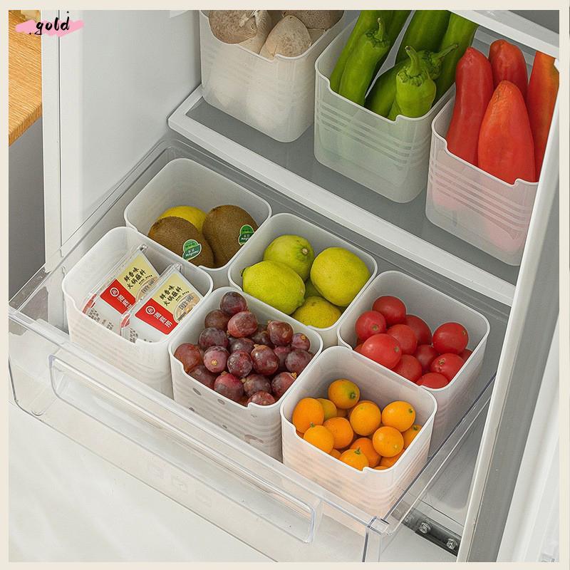 Ouro 1/2 Pçs Caixas De Armazenamento De Geladeira Alimentos Frescos Organizador Mais Nítido Frutas Tempero Recipiente Ca
