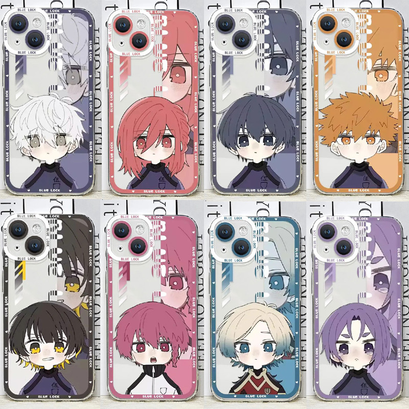 Capa De Telefone Transparente Anime Blue Lock Para Samsung Galaxy A07 A54 A55 A34 A35 A53 A24 A14 A15 A25 A04 A04E Desen