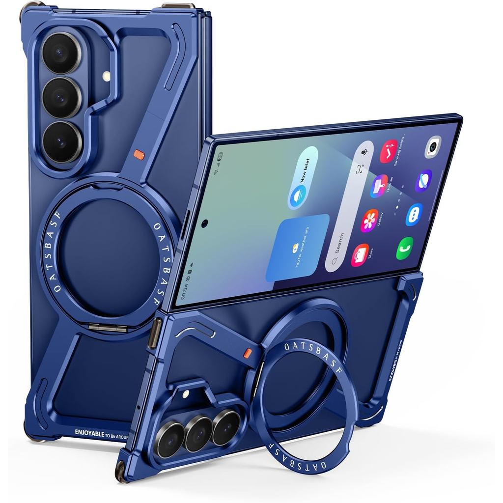 Capa Minimalista OATSBASF para Samsung Galaxy Z Fold 7, 360 ° Suporte Rotativo